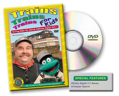 Trains Trains Trains for Kids - KC Frog Rides the California Zephyr DVD Green Frog Productions