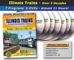 Illinois Trains From Decades Past - 7 Shows - 5 Disc Set  DVD