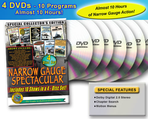 Narrow Gauge Spectacular - 10 Programs - 4 Discs - 9+ Hours DVD Green Frog Productions