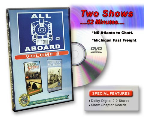 All Aboard Vol 5 Norfolk Southern Atlanta to Chattanooga & Michigan Fast Freight DVD Green Frog Productions
