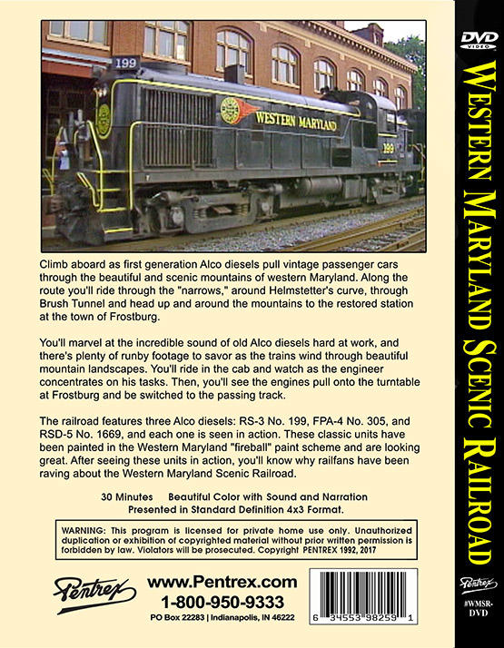 Western Maryland Scenic Railroad DVD(Western Maryland Scenic Railroad DVD)  - Pentrex Train Video DVD